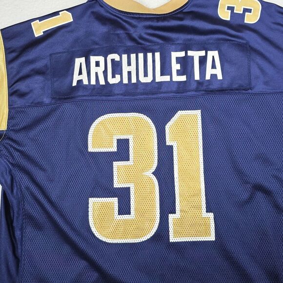 Reebok Rams Navy and Gold Jersey  #31 Archuleta Mens Sz XL - Picture 3 of 17